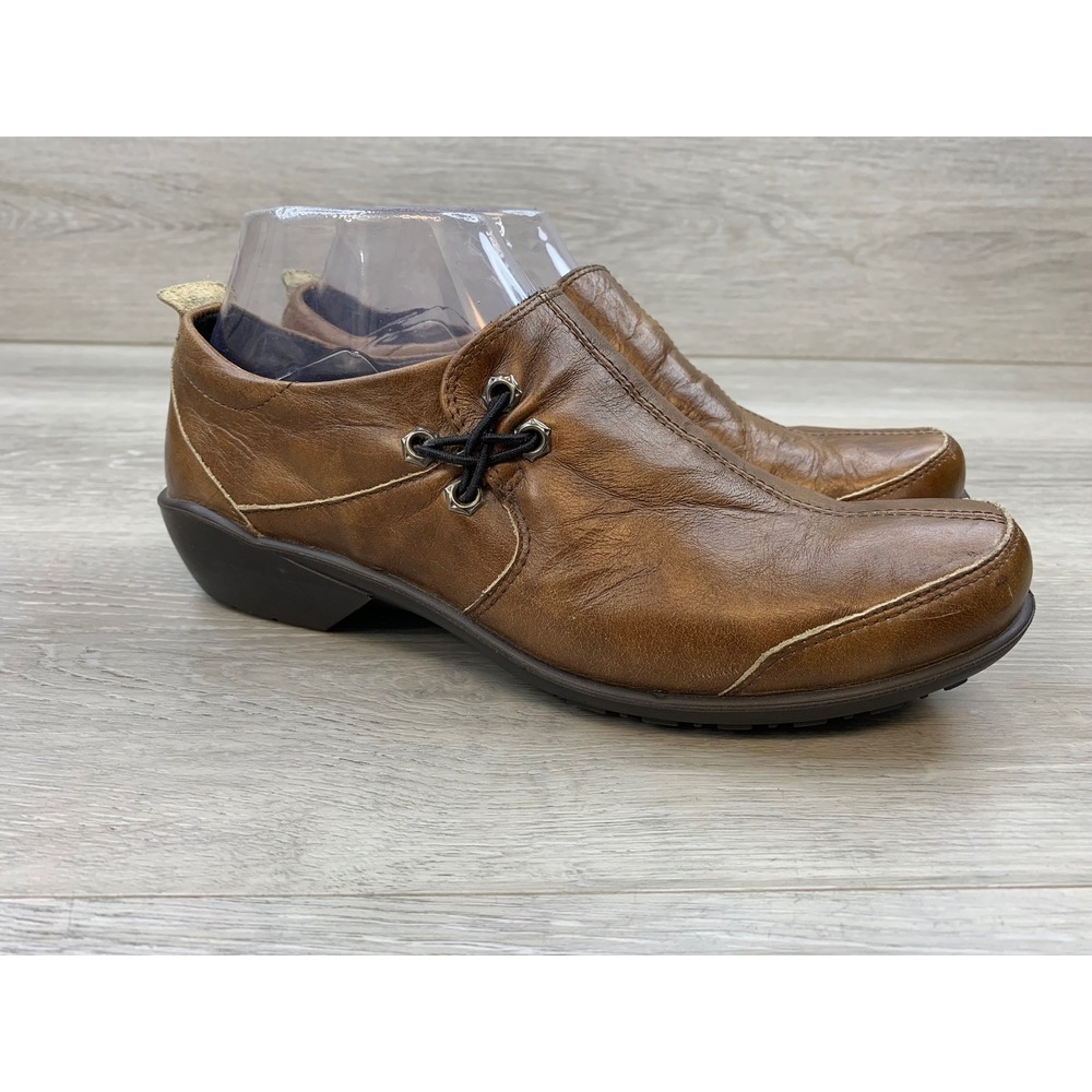 Romika Women's Brown Leather Slip On Loafers Comfort Wedge 7.5 Comfort Shoes
